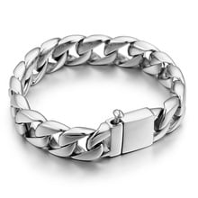 Fate love 8.66'' 15mm wide Surgical Stainless Steel Cuban Curb chain Bracelet  Solid heavy 91g for Men's Jewelry 2024 - buy cheap