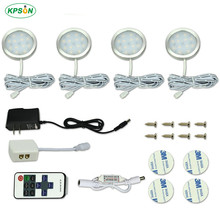 Lâmpada led 12v para armários, iluminação para cozinha, com controle remoto, sem fio, 4/6/8 peças
