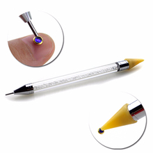 1PCS Dual-ended Dotting Pen Crystal Beads Handle Tiny Rhinestone Studs Picker Wax Pencil Manicure Nail Art Salon DIY Pens 2024 - buy cheap