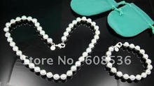 2018 fashion jewelry, Hot S925 Silver color Jewelry Sets Necklace & bracelet,, 8MM HOLLOW BEADS 2024 - buy cheap