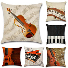 Musical instrument Piano keys violin note Decorative home sofa Car chair cushion cover friend Kids gift Dropshipping pillowcase 2024 - buy cheap
