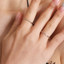 Тонкая полоса волна и веревка простые посеребренные двойные кольца для женщин 2024 - купить недорого