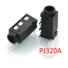 20 pçs soquete de áudio de fone de ouvido, pj320a 3.5mm, mergulho com 4 pinos de interface de áudio 2024 - compre barato