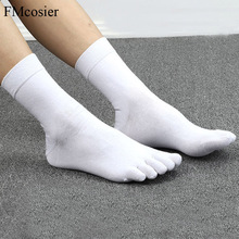Calcetines de algodón con 5 dedos para hombre, medias divertidas de alta calidad para primavera y verano, 10 pares, color negro, blanco, 39, 40 y 42 2024 - compra barato