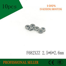 Free Shipping  high quality 10 PCS F682XZZ 2.5*6*7.1*2.6mm ABEC-3 Miniature Flanged Ball Bearings for RC HOBBY 2024 - buy cheap