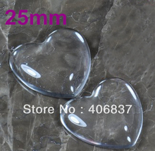 100pcs/Lot, Good Quality 25mm Dome Heart Transparent Clear Magnifying Glass Cabochon 2024 - buy cheap