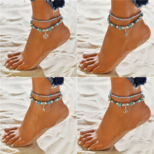 Modyle Boho Ethnic Antique 2 Layer Ankle Bracelet Cute Starfish Cuckold Foot Chain For Women Summer Beach Jewelry 2024 - buy cheap