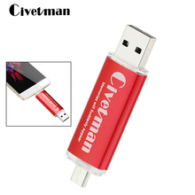 Civetman OTG USB Flash Drive 8GB 16GB 32GB 64GB USB 2.0 Flash Memory Dual Mini Pen Drive 128G Pendrives for PC and Android Phone 2022 - buy cheap