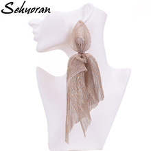 Sehuoran 2018 Trendy Style Oorbellen Long lace Earrings For Women Statement Pendientes Fashion Jewelry Wedding Earrings Gifts 2024 - buy cheap