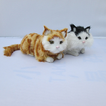 Simulação gato bonito 16x8x9 cm modelo polietileno & peles de gato modelo de decoração para casa adereços, modelo presente d455 2024 - compre barato