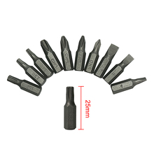Conjunto de brocas de chave de fenda 1/4 "1/4mm pz2 hex pozi, kit de ferramentas de prata de 25mm ph1 ph2 t15 t20 com 10 peças 2024 - compre barato