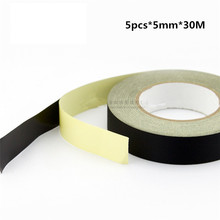 5pcs*5mm*30M Flame retardant Isolate Acetate Tape, Single Adhesive for Wire, LCD Capacitor Wrap Insulate 2024 - buy cheap