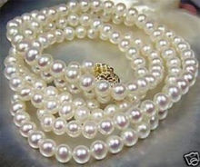 free P&P >>>>>7-8mm White Akoya Cultured Pearl Necklace 25" 2024 - buy cheap