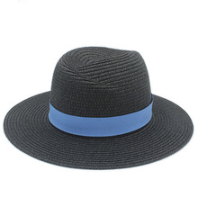 2019 Summer Women Men Toquilla Straw Sun Hat For Elegant Lady Wide Brim Panama Hat Gentleman Fedora Cap sunbonnet Beach Hats 2024 - buy cheap