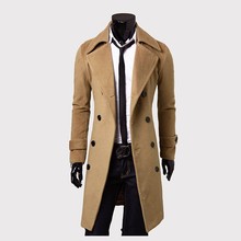 Mens Trench Coat 2018 New Fashion Designer Men Long Coat Autumn Winter Double-breasted Windproof Slim Trench Coat Men 2024 - buy cheap
