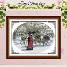 Snowy Day Patterns Counted Cross Stitch 11CT 14CT Cross Stitch Sets Wholesale Chinese Cross-stitch Kits Embroidery Needlework 2024 - buy cheap