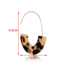 Hot Fashion Bohemia Acrylic Acetate Aros Earrings Women Vintage Leopard Print Circle Hoops Alloy Earring Mujer Jewelry Female 2024 - buy cheap