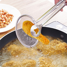Kichen Steel Food Clip Snack Fryer Strainer Fried Tong Frying Mesh Colander Filter Oil Drainer BBQ Buffet Serving Tongs 2024 - buy cheap