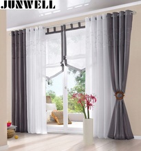 100% Polyester Embroidery panel 4cm Diameter Grommet Top Eyelet Curtain Home Wave Living Room Balcony cotton feel Voile Panel 2024 - buy cheap