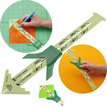2PCS Sliding Gauge Measuring Sewing Ruler 5-In-1 Tool For Scrapbooking Card Making Paper Crafts Triangles Gauge Patchwork Ruler 2024 - buy cheap