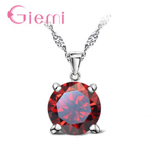 Gorgeous Austria Crystal Stone Pendant Necklace Wedding Jewelry for WomenAuthentic 925 Sterling Silver Chain Female Gifts 2024 - buy cheap