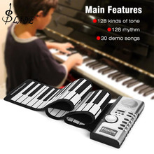 Slade 61 Keys Electronic Portable Silicone Flexible Hand Roll Up Piano Built-in Speaker MIDI Out Keyboard Organ 2024 - buy cheap