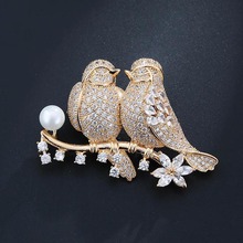 Red Trees Brand Fashion Bird Brooch For Women Wedding High Quality Ladies Suit Pins Jewelry Wholesale / Drop Shipping With Box 2024 - buy cheap