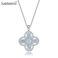 LUOTEEMI Women Romantic White Gold-Color Beautiful Multi Shaped CZ Micro Paved Cute Pendant Necklace Lucky Gift Jewelry 2024 - buy cheap