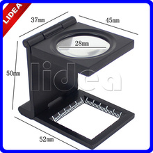 10X 28MM Illuminated Mini Pocket Loupe Scale Lupa Lens Jeweler Tool Folding Magnifier with LED Light Magnifying Glass HK F-28 2024 - buy cheap
