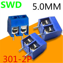 50 pcs 2 Pin Screw blue PCB Terminal Block Connector 5mm Pitch 301-2P 2024 - buy cheap