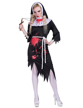 Sangriento aterrador disfraz de monja para mujeres adultas vampiro malvado disfraz de zombi fiesta de Halloween Cosplay disfraces 2024 - compra barato