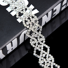 10Yards Hot Selling Beaded Rhinestone Trimming Chain Crystal Trim Bridal Accessories Free Shipping 2024 - buy cheap