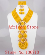 Newest african beads jewelry set 2016 nigerian wedding african beads 7 color indian multi layer necklace / Earrings women L072 2024 - buy cheap