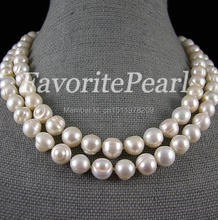 Collar de perlas naturales de agua dulce, collar de perlas grandes, Color blanco AA, 37 pulgadas, 10-11mm, envío gratis 2024 - compra barato