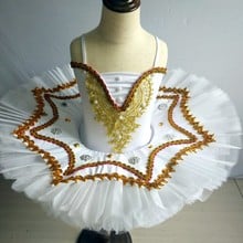 Tutú de ballet profesional para niñas, traje de baile, vestido de Ballet para actuaciones, Lago de los Cisne blancos 2024 - compra barato