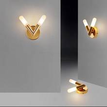 Gold VIP room Led Wall sconce Foyer modern Led wall fixtures indoor lighting home balcony Frosted Glass shade G9 Led Aplik Lamba 2024 - buy cheap