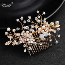 Miallo Newest Gold Color Flowers Bridal Hair Combs Clips Hairpins Wedding Hair Accessories Jewelry Blossom Headpiece 2024 - buy cheap