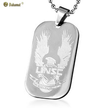 Bahamut Special Version Halo UNSC Dog Tag Pendant Necklace Titanium Steel Chain 2024 - buy cheap