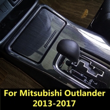 Para mitsubishi outlander 2013-2017 abs cromado fibra de carbono acessórios de controles de centro cd interior 2024 - compre barato