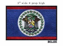 Belize 3" wide embroidery flag patch  patches for clothing iron/kids patch/two strong people 2024 - buy cheap