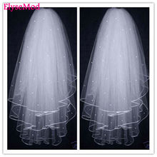 new white or ivory Wedding Bridal veil elbow Length Satin Edge with comb 2024 - buy cheap