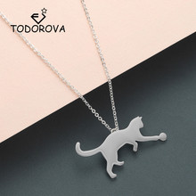 Todorova New Fashion Cute Animal Jewelry Cat Necklaces & Pendants Rose Gold Chain Men Necklace Womens Jewellery Gifts for Girls 2024 - buy cheap