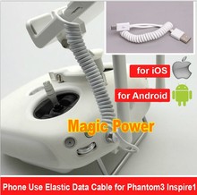 DJI пружинный кабель для передачи данных разъем отжимной провод зарядного устройства для телефонов DJI Phantom 3 4 Inspire 1 IPhone I Pad IOS / Android 2024 - купить недорого