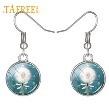 TAFREE White Dandelion Glass Dome Pendant Drop Earrings Summer Style Women Party Wedding Jewelry Dangle Earrings Gift DD18 2024 - buy cheap