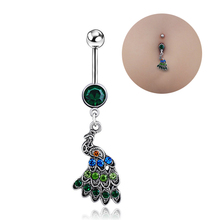 1PC Bohemian Piercings Navel Jewelry Womens Sexy Belly Button Ring Long Peacock Navel Rings Barbell Dangle Body Jewelry Piercing 2024 - buy cheap