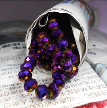Shining Purple Color 8mm 70pcs Rondelle Austria faceted Crystal Glass Beads Loose Spacer Beads for Jewelry Making 2024 - buy cheap