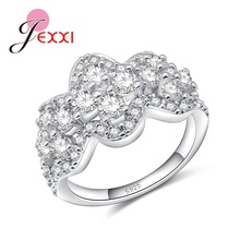 High Qulity Female 925 Sterling Silver Rings For Wedding Party Jewellery With Full AAA Grade Cubic Zirconia Bands Anillos 2024 - buy cheap