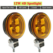 2pcs 3 Inch 12W 4D LED Work Light 12V Spot 24V Off Road Motorcycle Offroad Tractor Truck 4x4 4WD SUV Auto Car Driving Fog Lamp 2024 - buy cheap