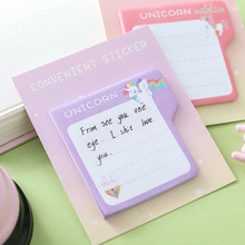 Creative Unicorn Stripe Memo Pad N Times Sticky Notes Escolar Papelaria School Supply Bookmark Label 2024 - buy cheap