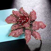 Zlxgirl big Size Women rhinestone flower pin brooches scarf pins gifts perfect women wedding bridal pin brooches jewelry broche 2024 - buy cheap